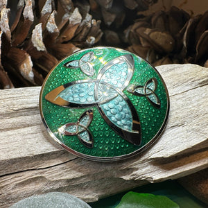 Celtic Brooch, Trinity Knot Jewelry, Irish Jewelry, Scotland Jewelry, Anniversary Gift, Viking Brooch, Enamel Celtic Pin, Scottish Brooch