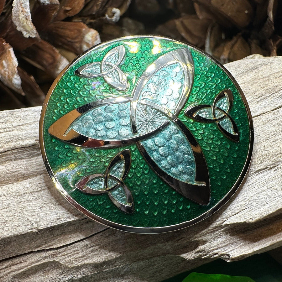 Celtic Brooch, Trinity Knot Jewelry, Irish Jewelry, Scotland Jewelry, Anniversary Gift, Viking Brooch, Enamel Celtic Pin, Scottish Brooch