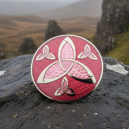 Celtic Brooch, Trinity Knot Jewelry, Irish Jewelry, Scotland Jewelry, Anniversary Gift, Viking Brooch, Enamel Celtic Pin, Scottish Brooch