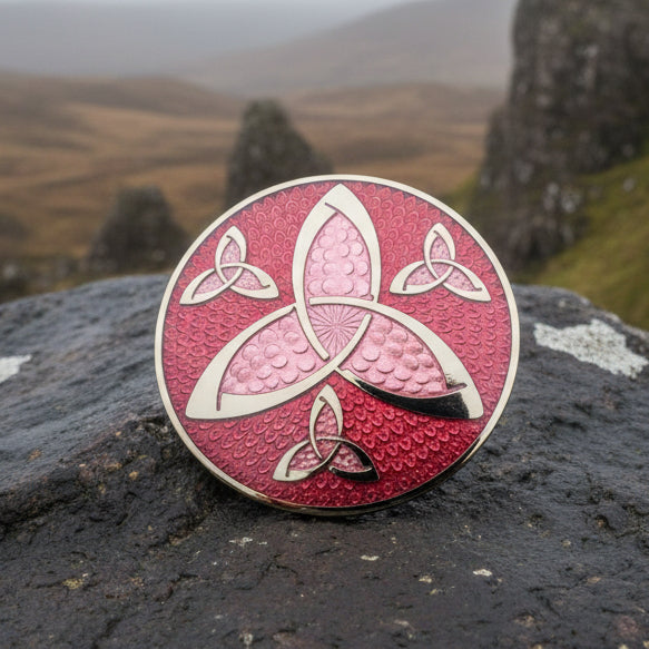 Celtic Brooch, Trinity Knot Jewelry, Irish Jewelry, Scotland Jewelry, Anniversary Gift, Viking Brooch, Enamel Celtic Pin, Scottish Brooch