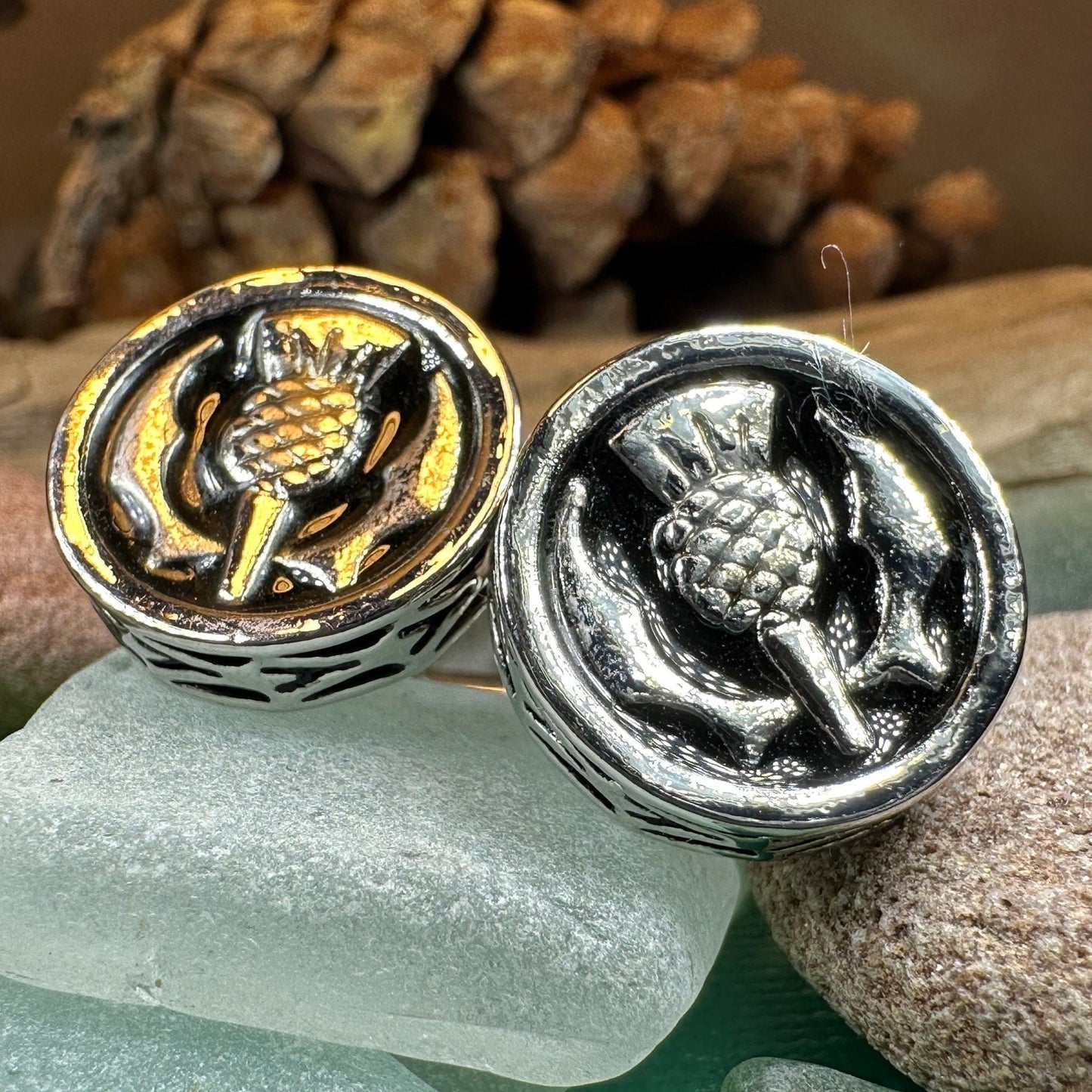 Thistle Cuff Links, Scotland Jewelry, Celtic Jewelry, Dad Gift, Bagpiper Gift, Groom Gift, Best Man Gift, Boyfriend Gift, Husband Gift