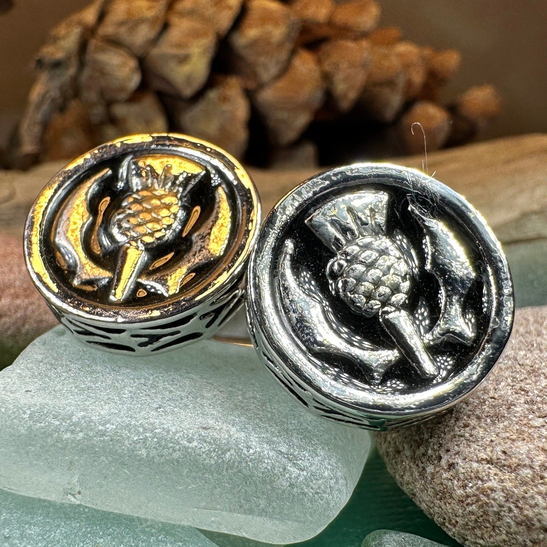 Thistle Cuff Links, Scotland Jewelry, Celtic Jewelry, Dad Gift, Bagpiper Gift, Groom Gift, Best Man Gift, Boyfriend Gift, Husband Gift
