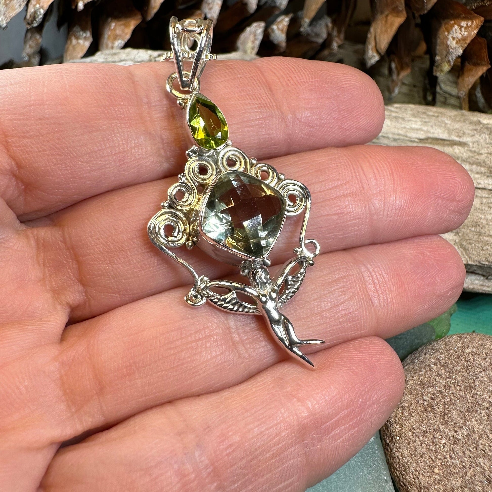 Fairy Necklace, Celtic Angel Necklace, Irish Pendant, Butterfly Necklace, Anniversary Gift, Celtic Jewelry, Wife Gift, Pixie Jewelry
