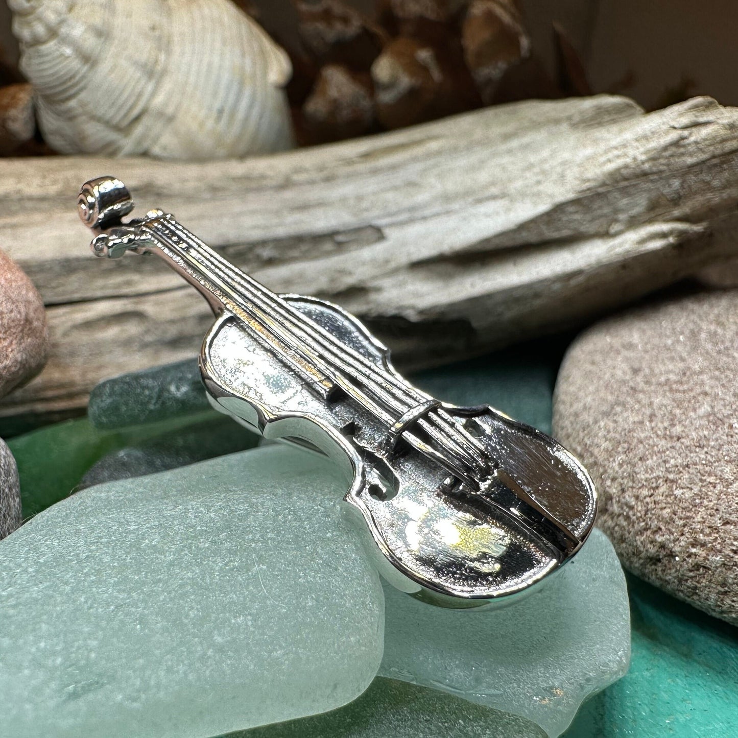 Irish Fiddle Celtic Brooch, Celtic Music Pin, Violin Jewelry, Musician Gift, Silver Violin, Orchestra, Music Teacher Gift, Orchestra Jewelry