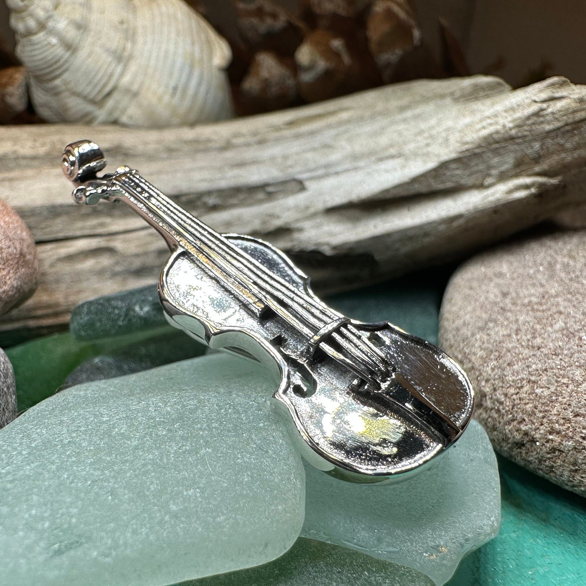 Irish Fiddle Celtic Brooch, Celtic Music Pin, Violin Jewelry, Musician Gift, Silver Violin, Orchestra, Music Teacher Gift, Orchestra Jewelry