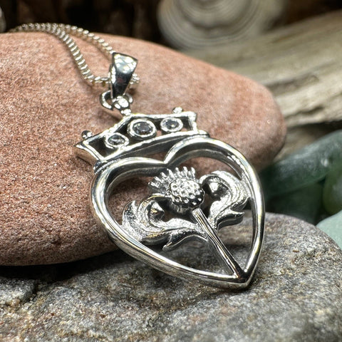 Load image into Gallery viewer, Luckenbooth Necklace, Outlander Jewelry, Scotland Jewelry, Bridal Jewelry, Amethyst Necklace, Heart Pendant, Bride Gift, Wife Gift, Mom Gift
