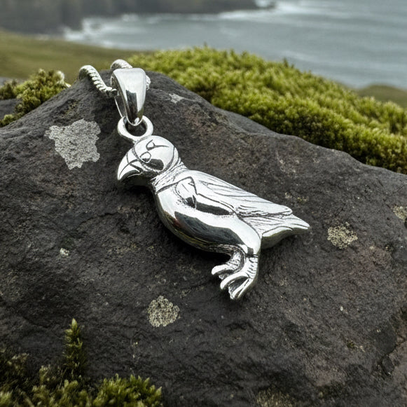 Puffin Necklace, Scotland Jewelry, Sea Bird Jewelry, Celtic Jewelry, Bird Jewelry, Girlfriend Gift, Anniversary Gift, Sea Parrot Gift