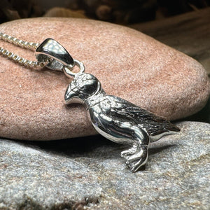 Puffin Necklace, Scotland Jewelry, Sea Bird Jewelry, Celtic Jewelry, Bird Jewelry, Girlfriend Gift, Anniversary Gift, Sea Parrot Gift