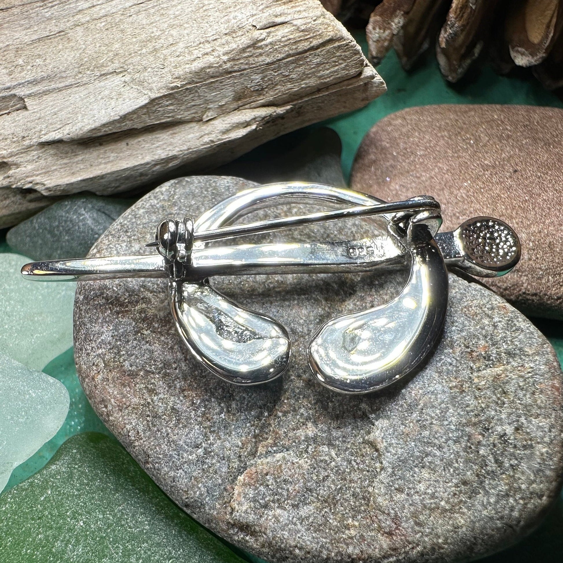 Darini Celtic Spiral Brooch in Sterling Silver — view 6
