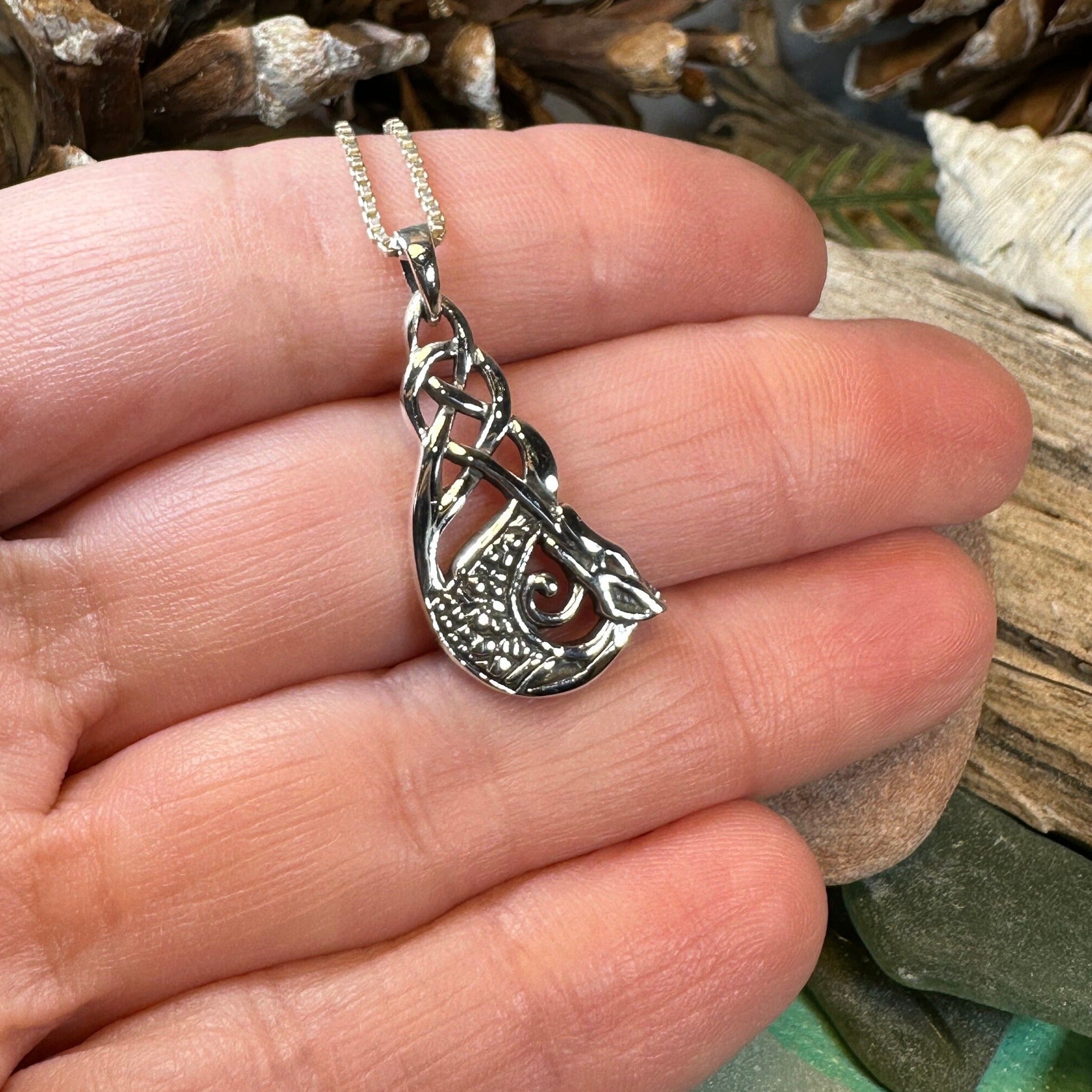 Muirgen Celtic Dragon Necklace – Celtic Crystal Design Jewelry