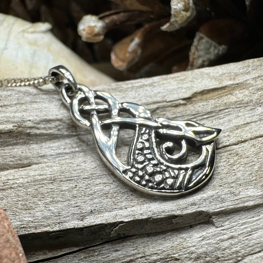 Dragon Necklace, Celtic Jewelry, Irish Pendant, Celtic Knot Necklace, Wiccan Jewelry, Celtic Dragon Pendant, Pagan Jewelry, Scottish Gift