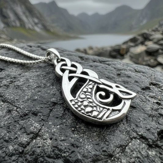 Dragon Necklace, Celtic Jewelry, Irish Pendant, Celtic Knot Necklace, Wiccan Jewelry, Celtic Dragon Pendant, Pagan Jewelry, Scottish Gift