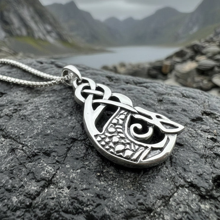 Dragon Necklace, Celtic Jewelry, Irish Pendant, Celtic Knot Necklace, Wiccan Jewelry, Celtic Dragon Pendant, Pagan Jewelry, Scottish Gift