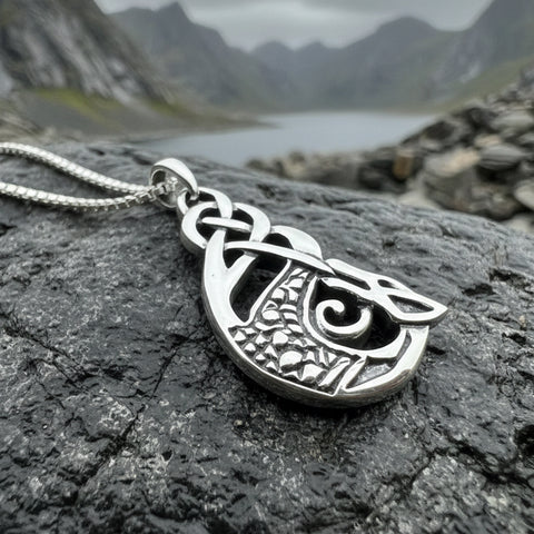 Load image into Gallery viewer, Dragon Necklace, Celtic Jewelry, Irish Pendant, Celtic Knot Necklace, Wiccan Jewelry, Celtic Dragon Pendant, Pagan Jewelry, Scottish Gift
