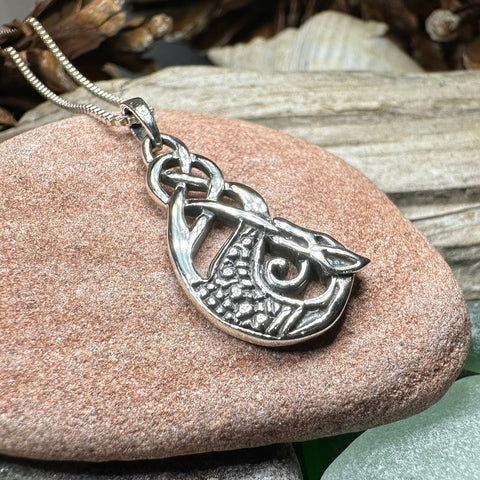 Load image into Gallery viewer, Dragon Necklace, Celtic Jewelry, Irish Pendant, Celtic Knot Necklace, Wiccan Jewelry, Celtic Dragon Pendant, Pagan Jewelry, Scottish Gift
