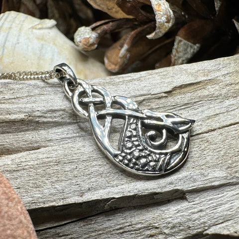 Load image into Gallery viewer, Dragon Necklace, Celtic Jewelry, Irish Pendant, Celtic Knot Necklace, Wiccan Jewelry, Celtic Dragon Pendant, Pagan Jewelry, Scottish Gift
