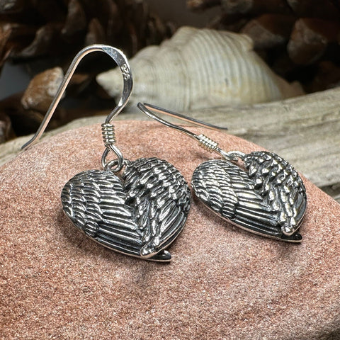 Load image into Gallery viewer, Angel Wings Earrings, Celtic Jewelry, Spiritual Jewelry, Anniversary Gift, Wings Jewelry, Bridal Jewelry, Memorial Jewelry, Survivor Gift
