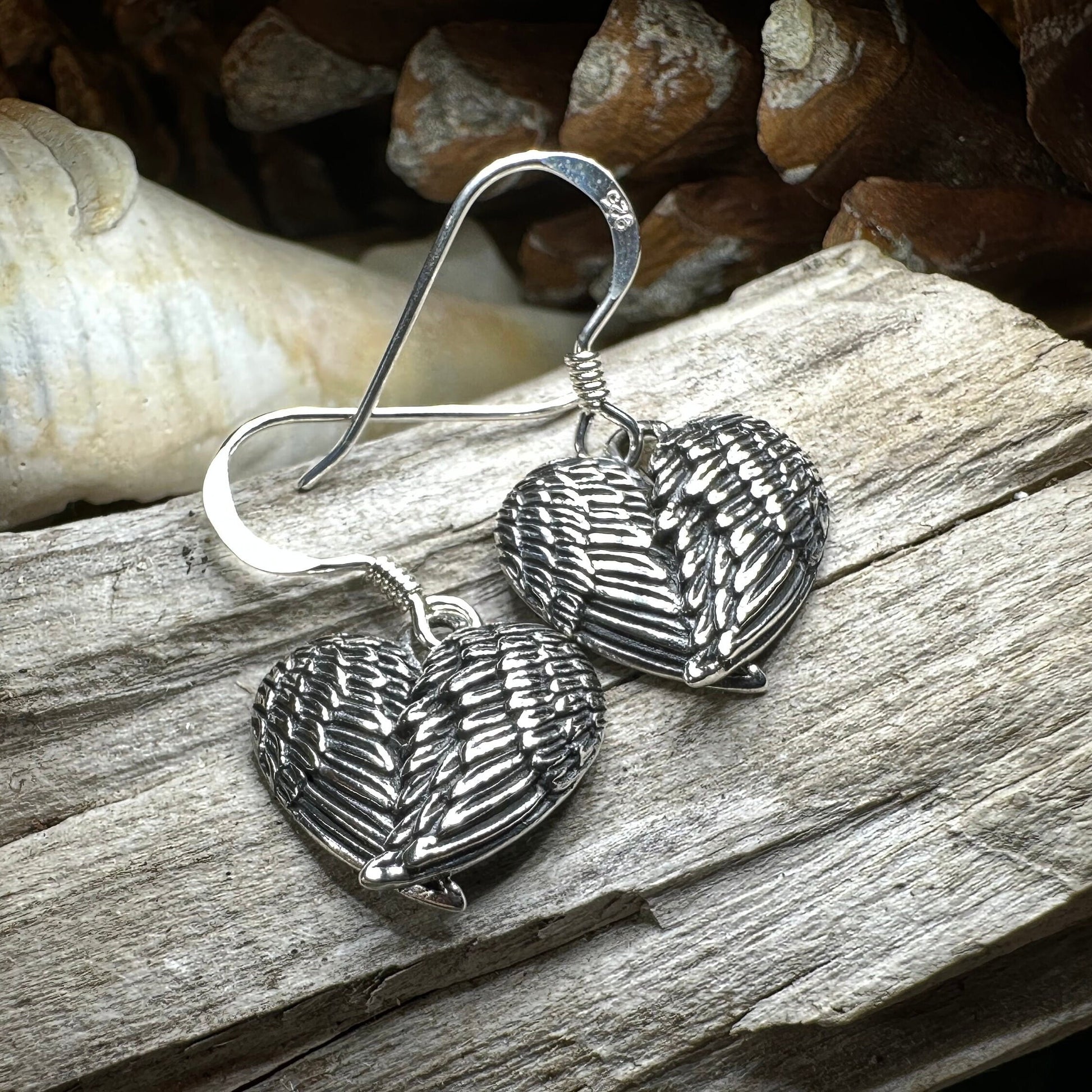 Angel Wings Earrings, Celtic Jewelry, Spiritual Jewelry, Anniversary Gift, Wings Jewelry, Bridal Jewelry, Memorial Jewelry, Survivor Gift