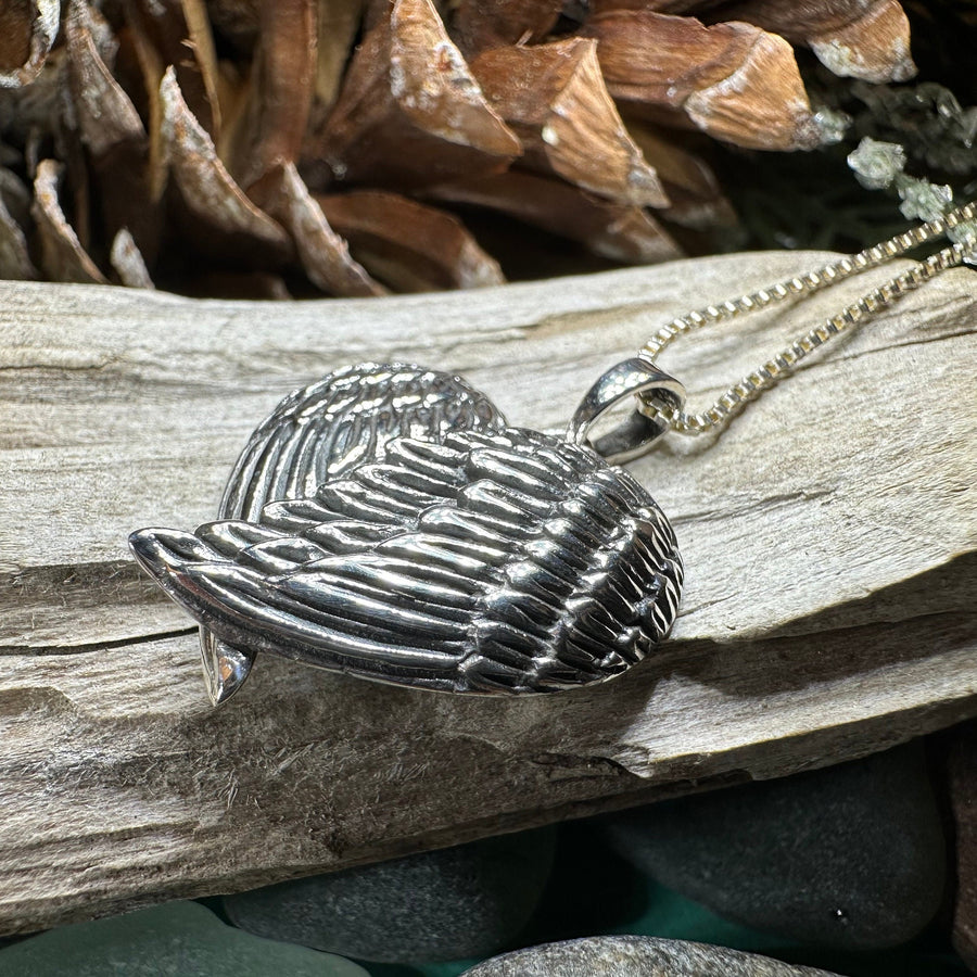 Angel Wings Necklace, Celtic Jewelry, Angel Pendant, Wings Necklace, Bridal Jewelry, Memorial Jewelry, Sweet 16 Gift, Wife Gift, Mom Gift