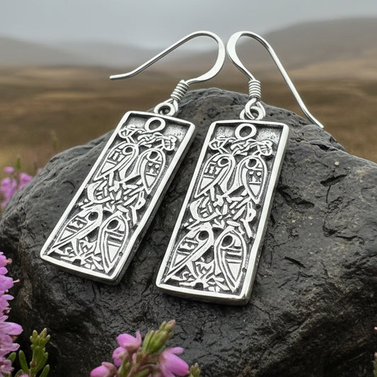 Celtic Birds Earrings, Irish Jewelry, Scottish Drop Earrings, Silver Ireland Jewelry, Anniversary Gift, Mom Gift, Wife Gift, Graduation Gift
