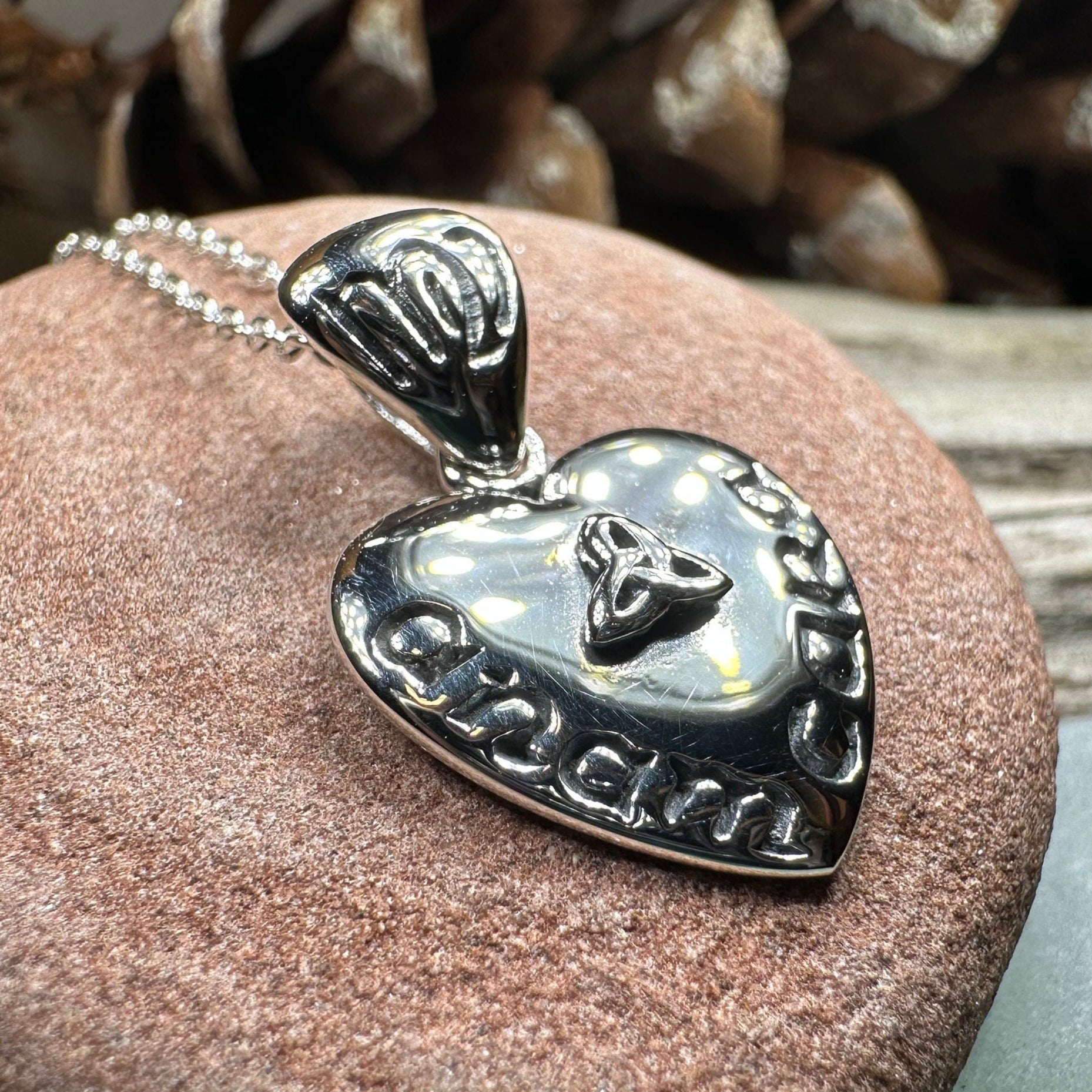 Irish Love Necklace, Gaelic Jewelry, Anam Cara Pendant, Soul Mate Pendant, Girlfriend Gift, Wife Gift, Anniversary Gift, Silver Ireland Gift