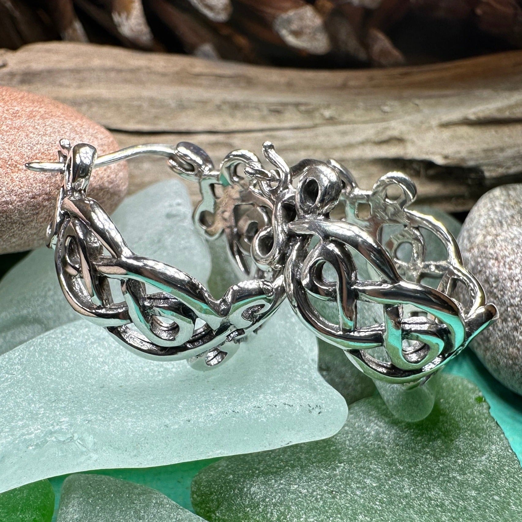 Laretta Celtic Hoop Earrings — view 7