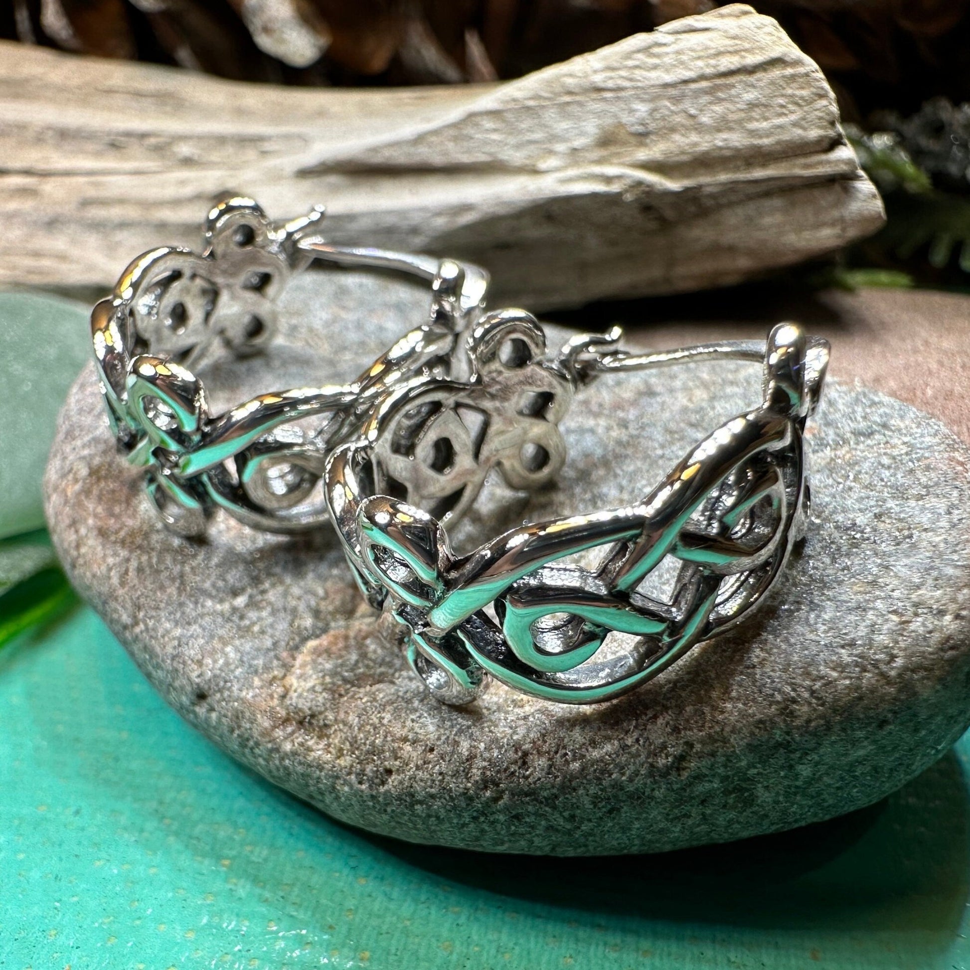 Laretta Celtic Hoop Earrings — view 9