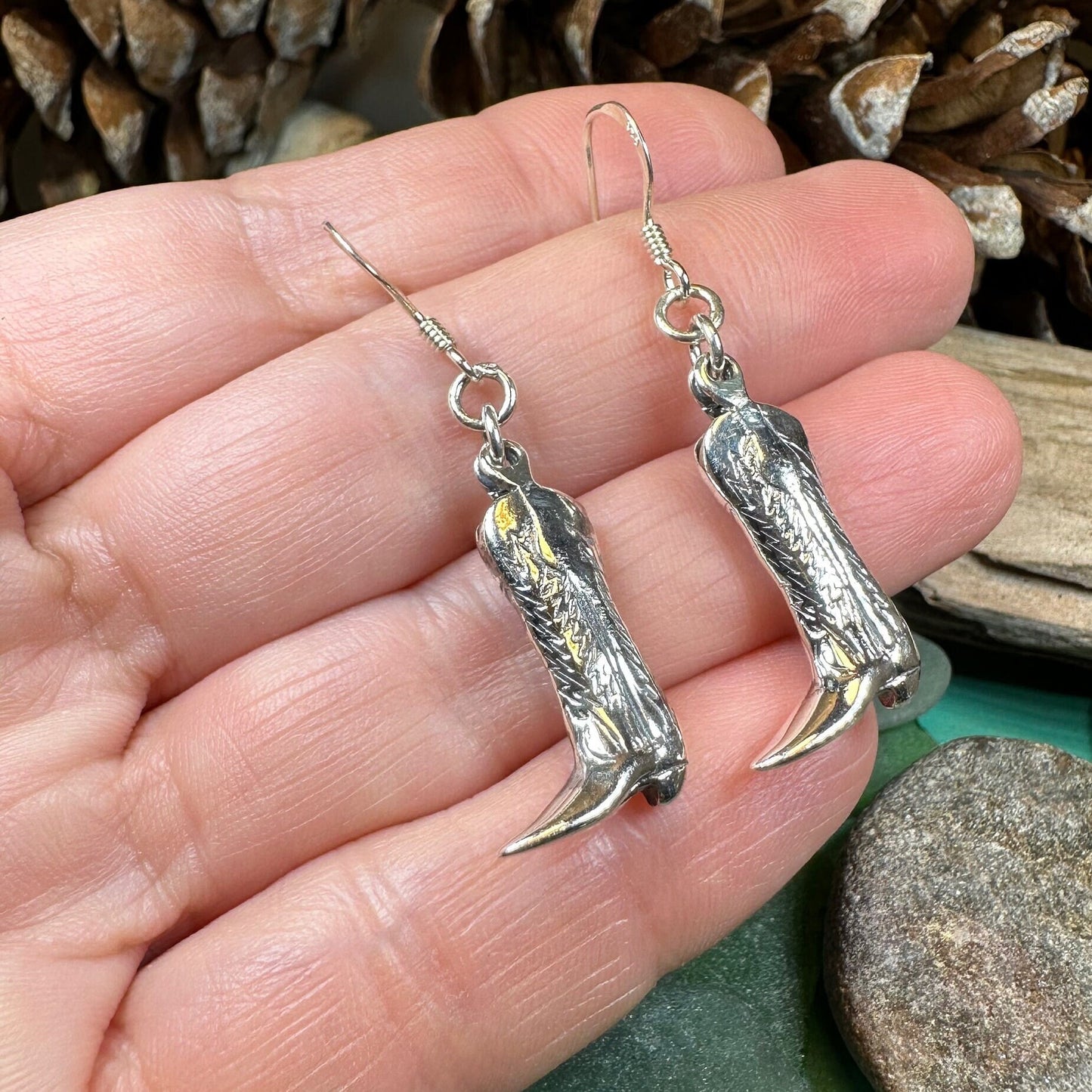 Cowboy Boot Earrings, Horseback Rider Earrings, Horse Jewelry, Equestrian Earrings, Rodeo Gift, Cowgirl Jewelry, Yellowstone Gift, Wife Gift