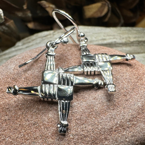 Load image into Gallery viewer, Saint Brigid's Cross Earrings, Irish Jewelry, Gift for Her, Bride Gift, Saint Brigit, Wiccan Jewelry, St. Bridget's Cross, Spiritual Jewelry
