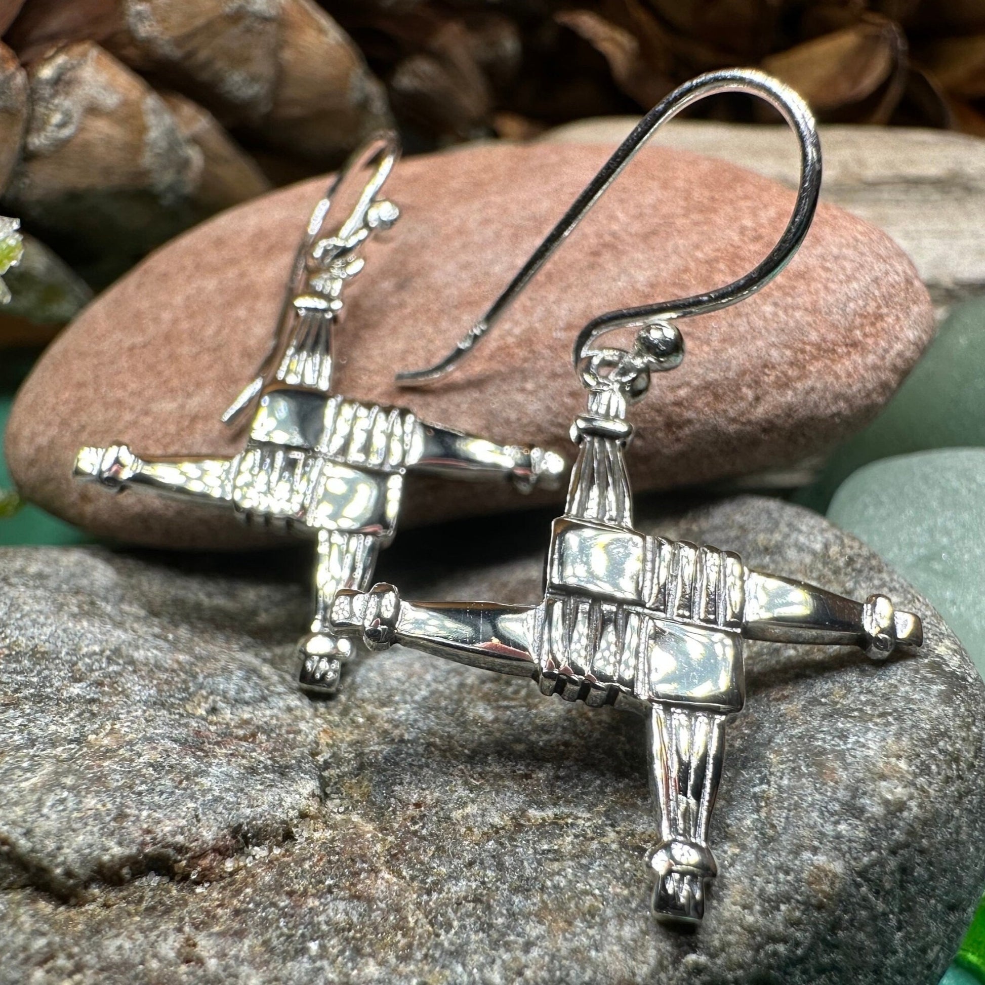 Saint Brigid's Cross Earrings, Irish Jewelry, Gift for Her, Bride Gift, Saint Brigit, Wiccan Jewelry, St. Bridget's Cross, Spiritual Jewelry