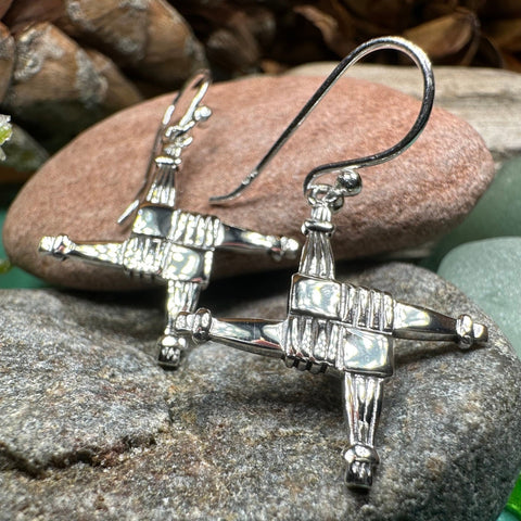 Load image into Gallery viewer, Saint Brigid's Cross Earrings, Irish Jewelry, Gift for Her, Bride Gift, Saint Brigit, Wiccan Jewelry, St. Bridget's Cross, Spiritual Jewelry
