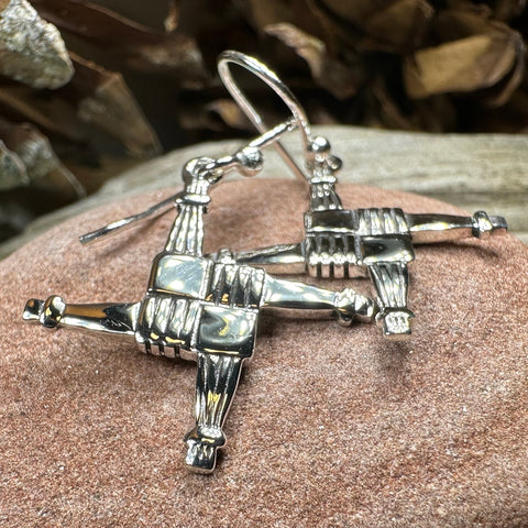 Load image into Gallery viewer, Saint Brigid's Cross Earrings, Irish Jewelry, Gift for Her, Bride Gift, Saint Brigit, Wiccan Jewelry, St. Bridget's Cross, Spiritual Jewelry
