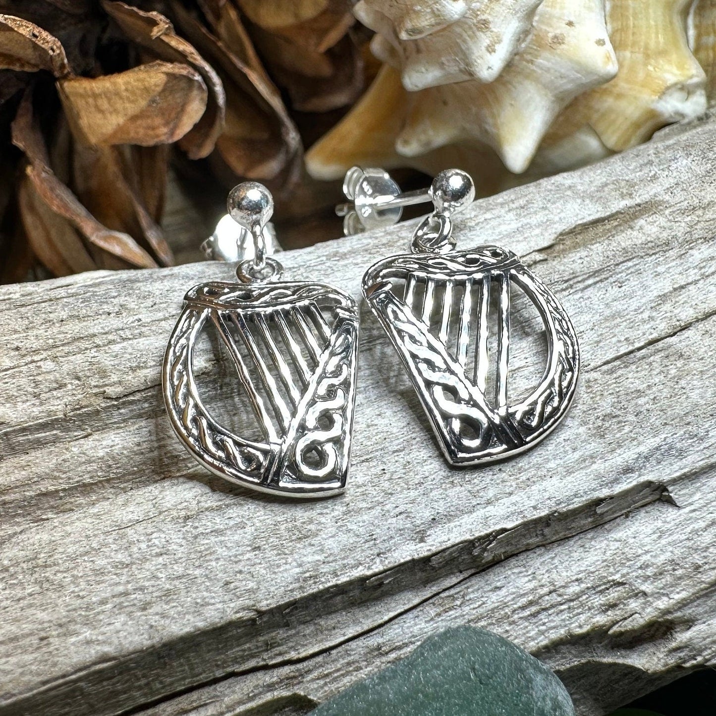 Ancient Harp Post Back Earrings — view 9