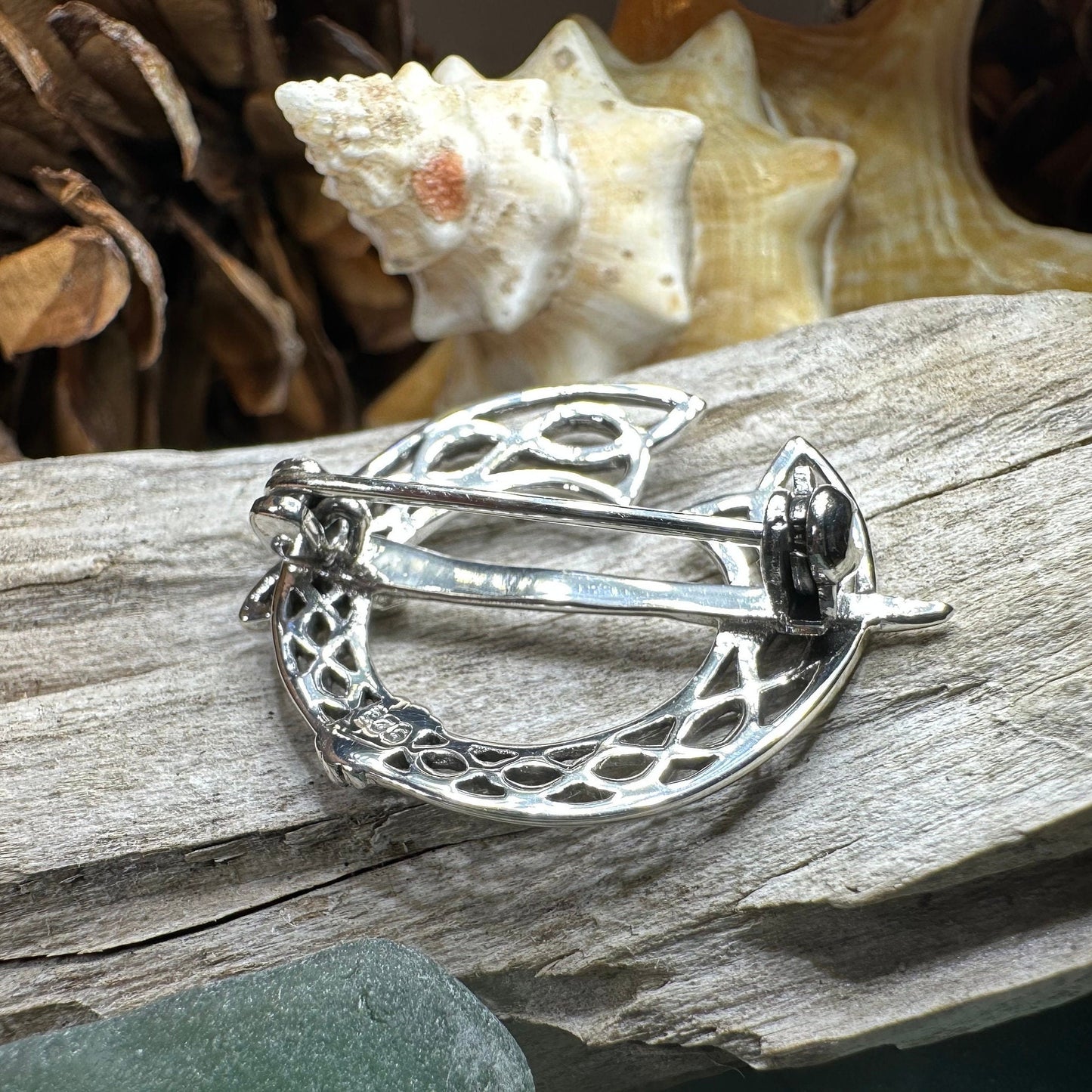 Ivermere Celtic Knot Tara Brooch in Sterling Silver — view 7
