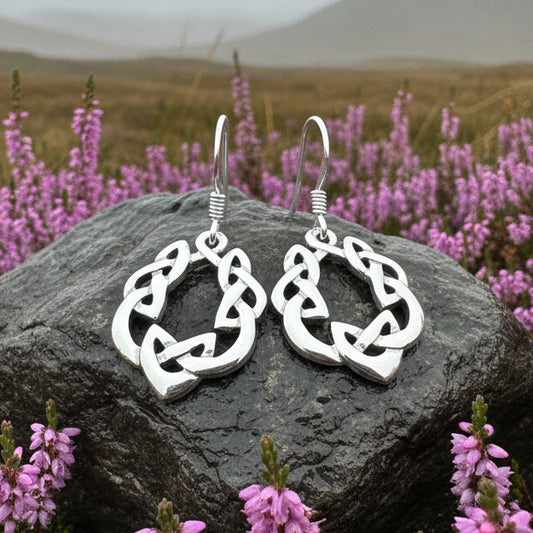 Celtic Knot Earrings, Scottish Jewelry, Irish Earrings, Silver Drop Earrings, Girlfriend Gift, Anniversary Gift, Ireland Jewelry, Wife Gift