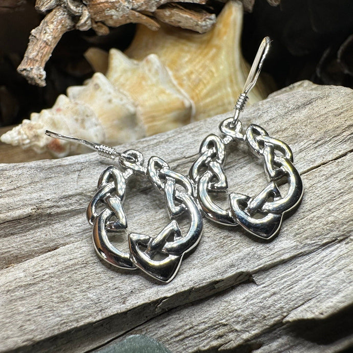 Celtic Knot Earrings, Scottish Jewelry, Irish Earrings, Silver Drop Earrings, Girlfriend Gift, Anniversary Gift, Ireland Jewelry, Wife Gift