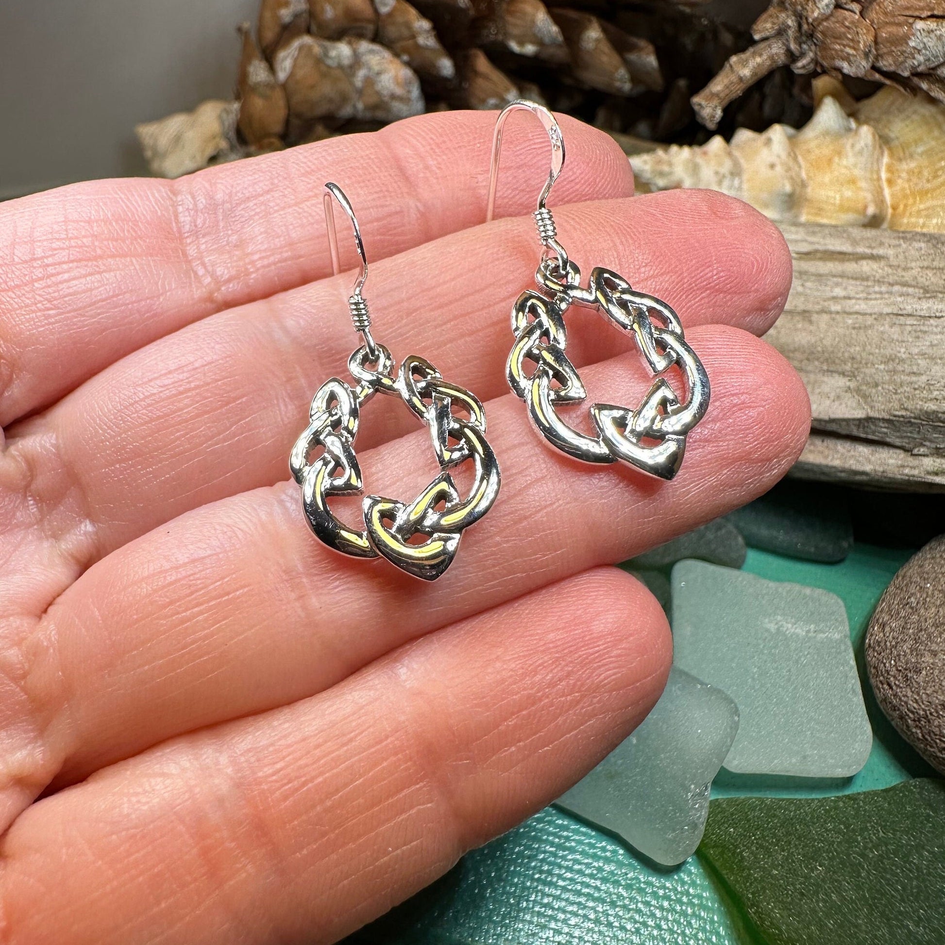 Celtic Knot Earrings, Scottish Jewelry, Irish Earrings, Silver Drop Earrings, Girlfriend Gift, Anniversary Gift, Ireland Jewelry, Wife Gift