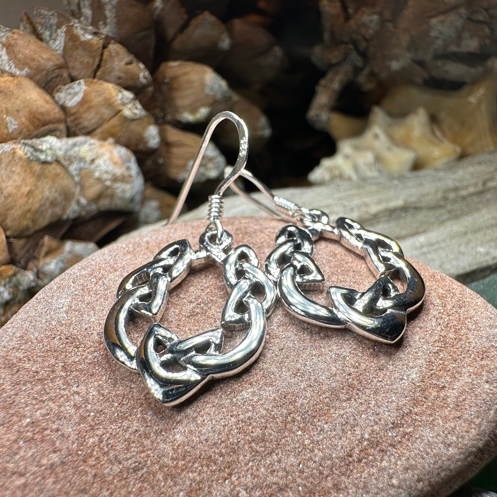 Celtic Knot Earrings, Scottish Jewelry, Irish Earrings, Silver Drop Earrings, Girlfriend Gift, Anniversary Gift, Ireland Jewelry, Wife Gift