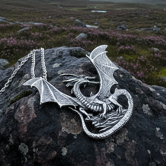 Dragon Necklace, Celtic Jewelry, Pagan Jewelry, Gothic Necklace, Wiccan Jewelry, Welsh Dragon Pendant, Pagan Jewelry, Wales Jewelry