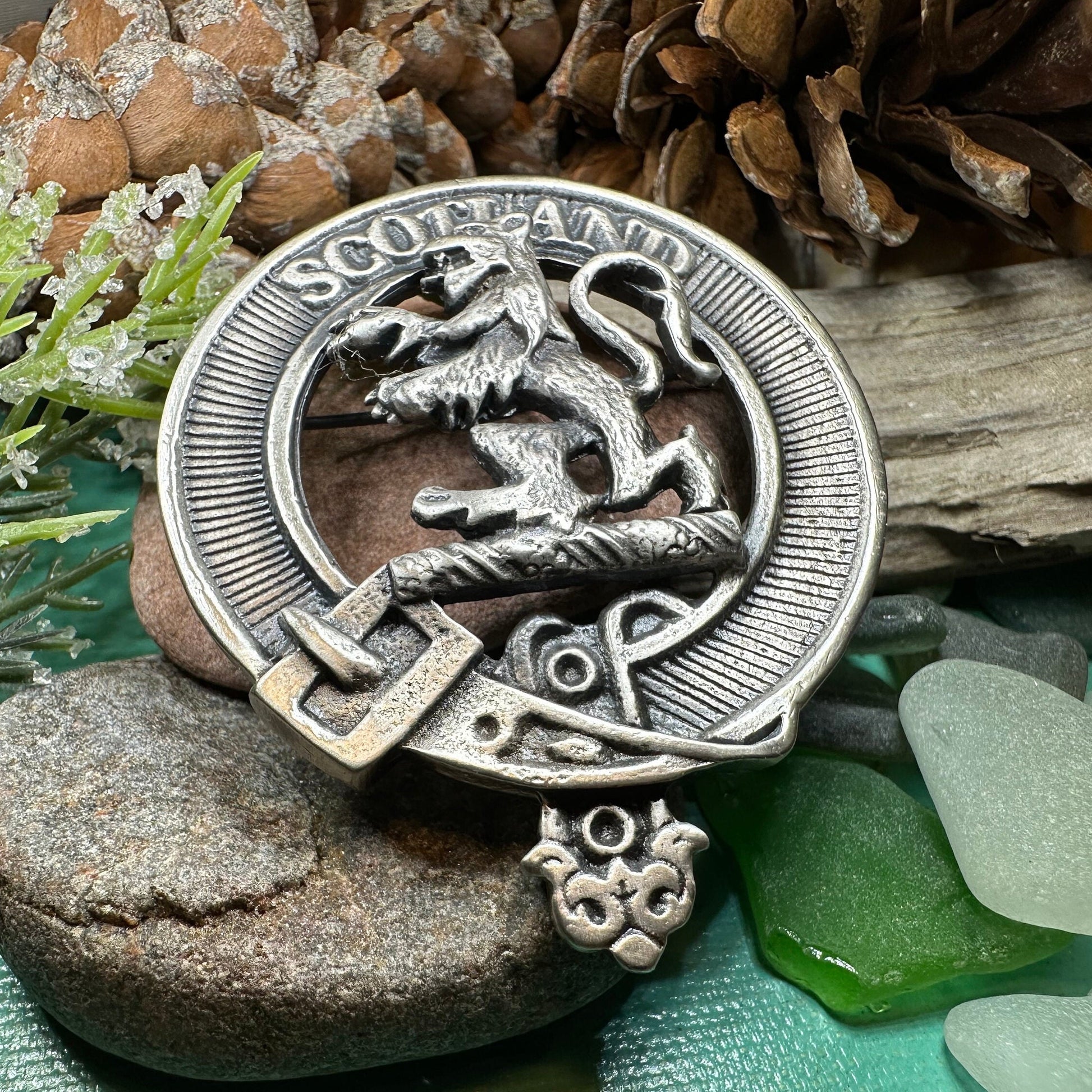 Lion Brooch, Celtic Jewelry, Scottish Pin, Scotland Brooch, Celtic Brooch, Anniversary Gift, Cap Badge Pin, Bagpiper Gift, Plaid Pin
