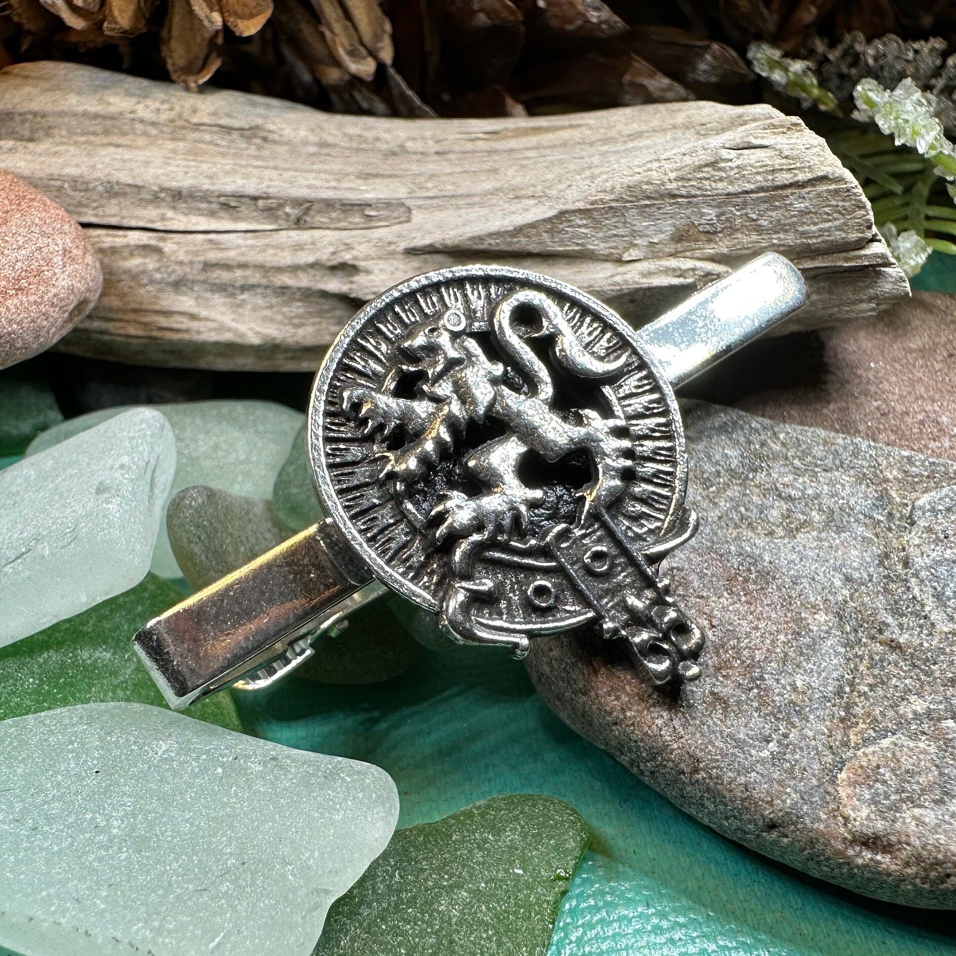Lion Tie Bar, Men's Celtic Jewelry, Scottish Gift for Him, Dad Gift, Graduation Gift, Scotland Gift, Man's Gift, Celtic Tie Clip, Groom Gift