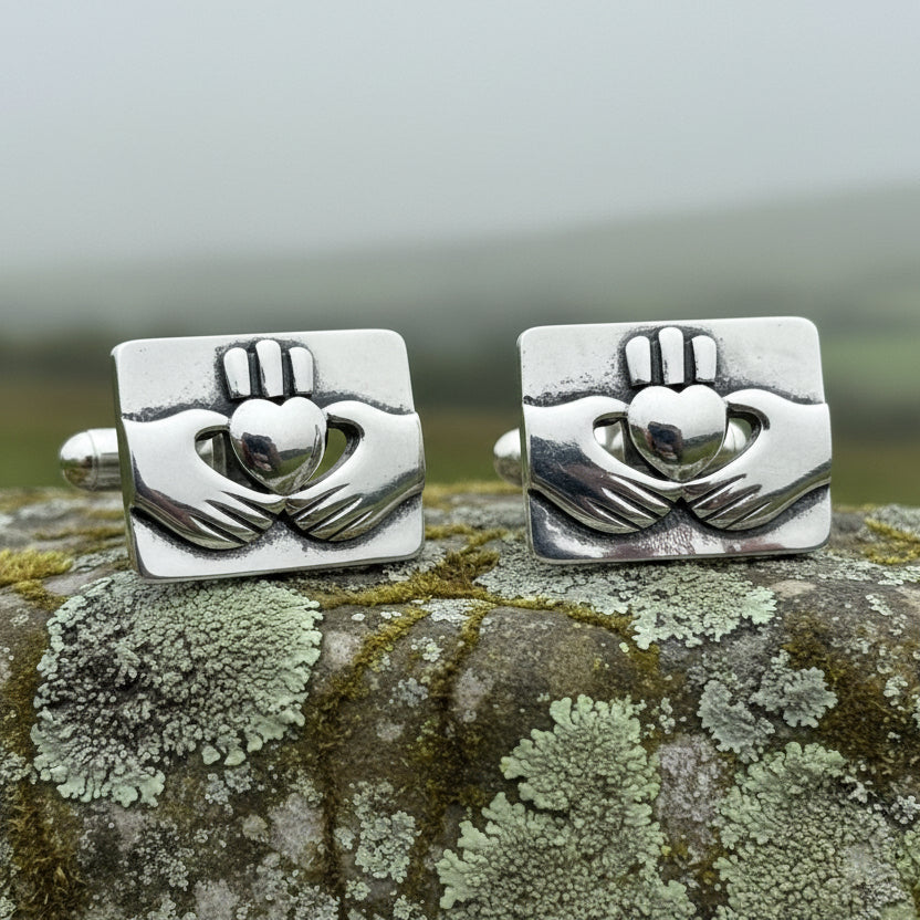 Traditional Claddagh Cufflinks for Men — view 2