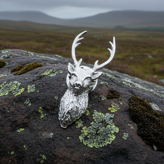 Stag Brooch, Scotland Jewelry, Stag Lapel Pin, Celtic Pin, Animal Jewelry, Scottish Brooch, Scotland Pin, Nature Jewelry, Hunter Gift