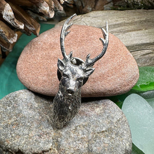 Stag Brooch, Scotland Jewelry, Stag Lapel Pin, Celtic Pin, Animal Jewelry, Scottish Brooch, Scotland Pin, Nature Jewelry, Hunter Gift