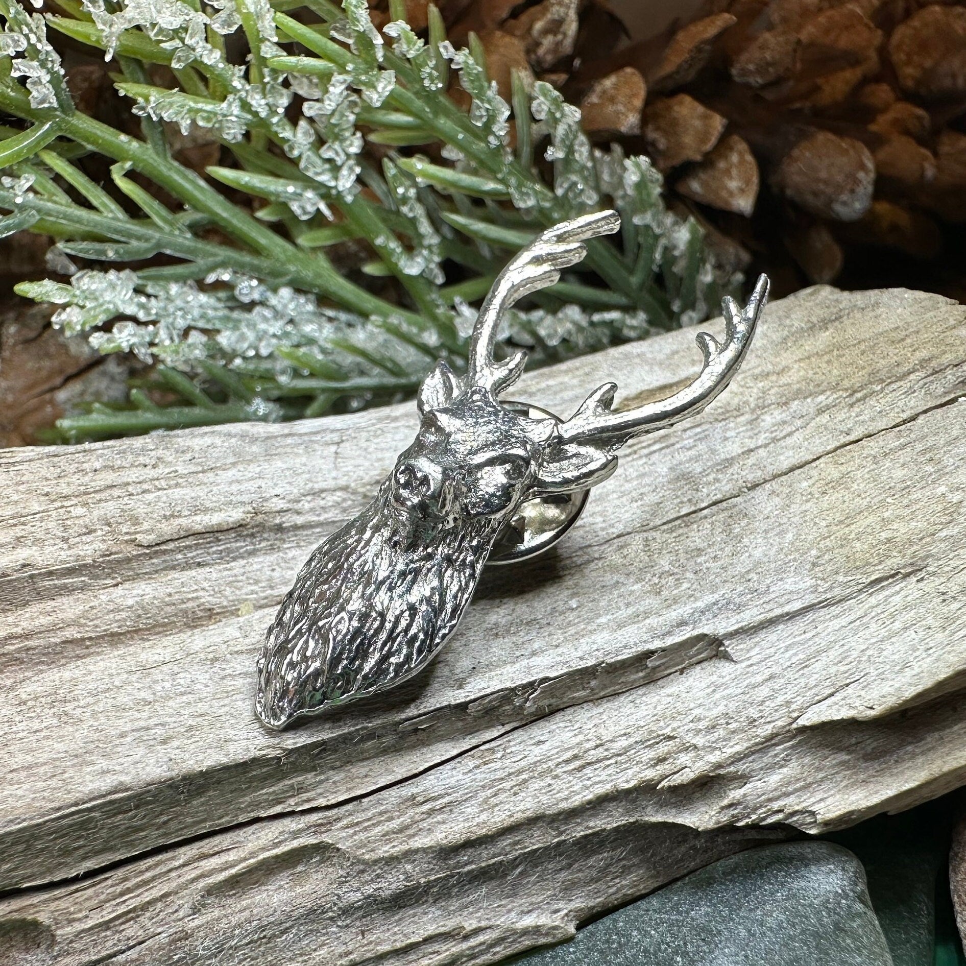 Stag Brooch, Scotland Jewelry, Stag Lapel Pin, Celtic Pin, Animal Jewelry, Scottish Brooch, Scotland Pin, Nature Jewelry, Hunter Gift