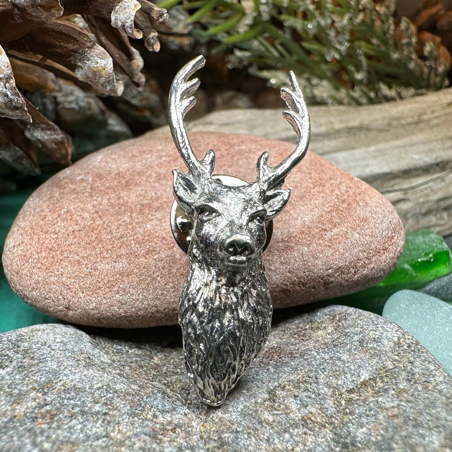 Stag Brooch, Scotland Jewelry, Stag Lapel Pin, Celtic Pin, Animal Jewelry, Scottish Brooch, Scotland Pin, Nature Jewelry, Hunter Gift