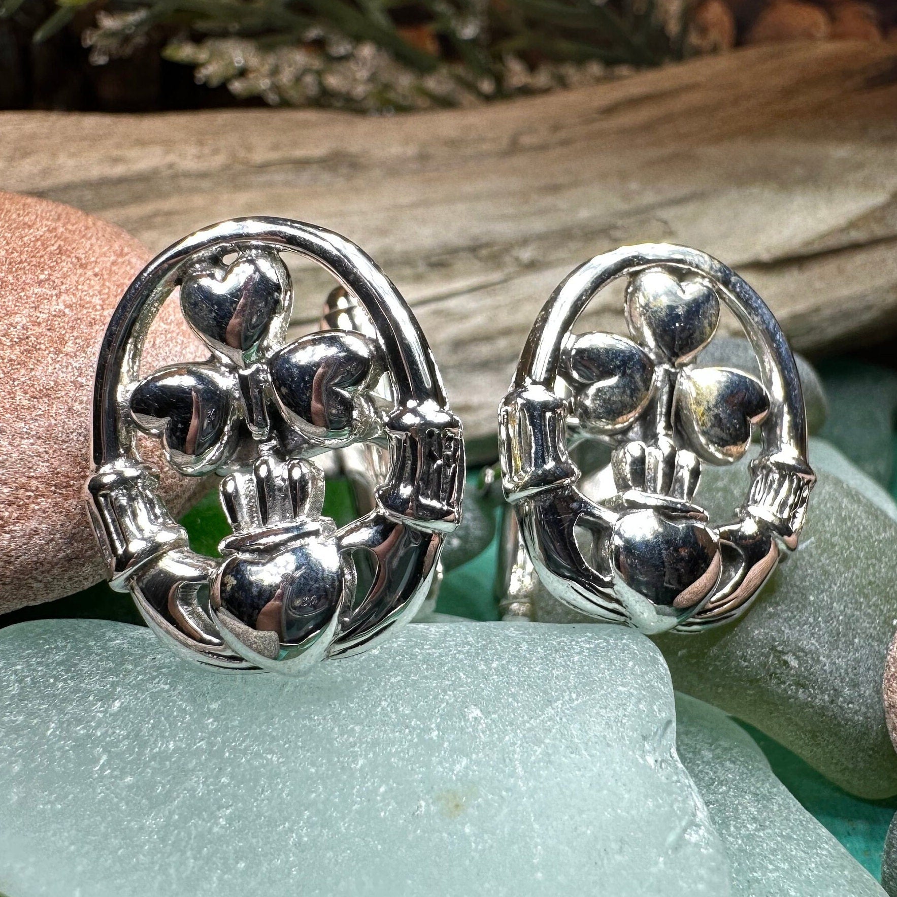 Claddagh Cuff Links, Irish Jewelry, Mens Celtic Jewelry, Silver Gift for Him, Dad Gift, Groom Gift, Dad Gift, Graduation Gift, Shamrock Gift