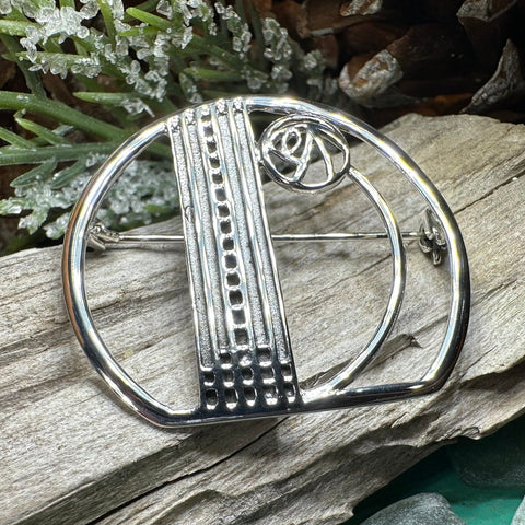 Load image into Gallery viewer, Mackintosh Rose Brooch, Scotland Jewelry, Mackintosh Jewelry, Celtic Pin, Scarf Pin, Art Deco Jewelry, Mom Gift, Silver Pin, Graduation Gift
