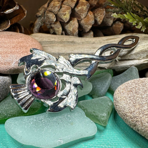 Load image into Gallery viewer, Thistle Kilt Pin, Celtic Jewelry, Thistle Brooch, Tartan Pin, Scotland Jewelry, Celtic Pin, Thistle Pin, Outlander Jewelry, Coat Pin
