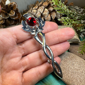 Thistle Kilt Pin, Celtic Jewelry, Thistle Brooch, Tartan Pin, Scotland Jewelry, Celtic Pin, Thistle Pin, Outlander Jewelry, Coat Pin